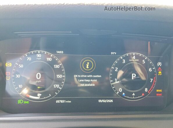 SALYB2FV4KA227242 2019 LAND ROVER RANGE Black Widok zestawu wskaźników