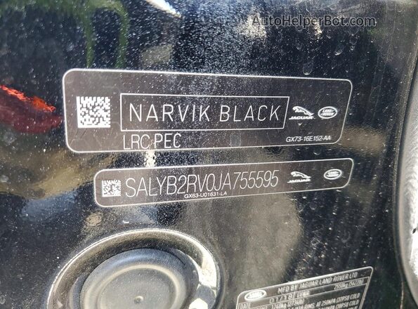 SALYB2RV0JA755595 2018 LAND ROVER RANGE Black Engine compartment view