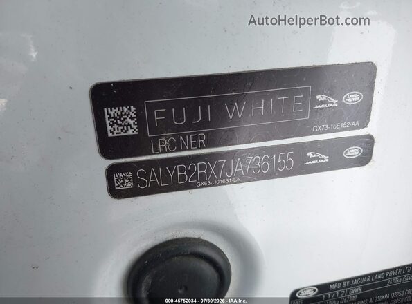 SALYB2RX7JA736155 2018 LAND ROVER RANGE ROVER VELAR Белый Вид подкапотного пространства