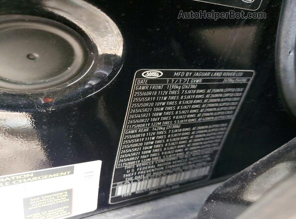 SALYB2RX7JA743610 2018 LAND ROVER RANGE Black Вид наклейки з VIN-кодом