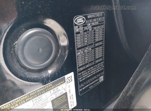 SALYJ2EX8PA354198 2023 LAND ROVER RANGE ROVER VELAR Black Engine compartment view