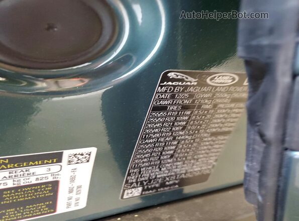 SALYJ2EX8TA829780 2026 LAND ROVER VESSEL Green VIN sticker view