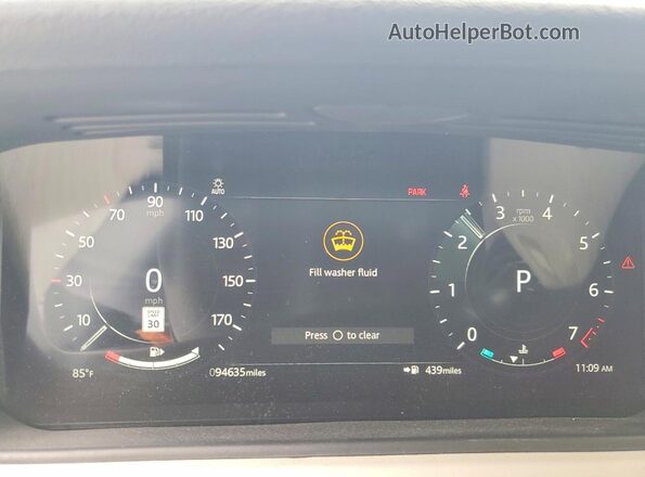 SALYJ2EXXMA312269 2021 LAND ROVER RANGE Silver Вид щитка приладів