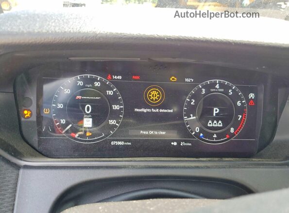 SALYK2EX5LA240098 2020 LAND ROVER RANGE Red Widok zestawu wskaźników