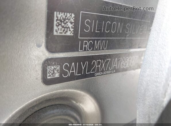 SALYL2RX7JA768097 2018 LAND ROVER RANGE ROVER VELAR Gray Vista del compartimento del motor