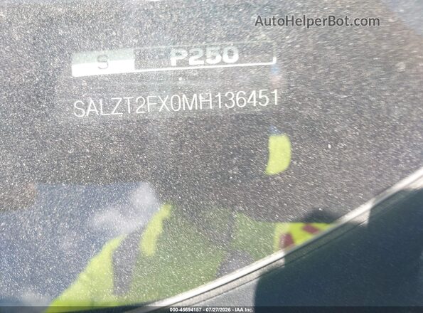 SALZT2FX0MH136451 2021 LAND ROVER RANGE ROVER EVOQUE Black Widok komory silnika