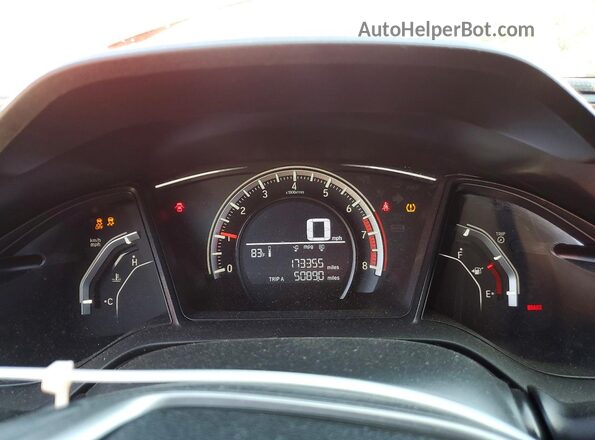 SHHFK7G40HU205142 2017 HONDA CIVIC Red Widok zestawu wskaźników