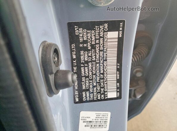 SHHFK7H24HU422450 2017 HONDA CIVIC Gray Engine compartment view