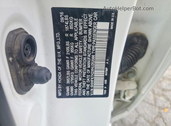 SHHFK7H2XHU202066 2017 HONDA CIVIC Белый Вид подкапотного пространства