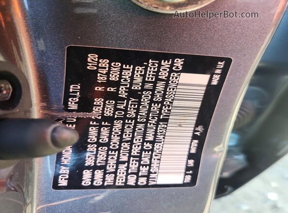 SHHFK7H35LU413791 2020 HONDA CIVIC Gray Widok komory silnika
