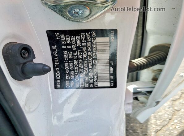 SHHFK7H39LU211620 2020 HONDA CIVIC White Շարժիչի բաժամունքի տեսք