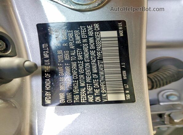SHHFK7H41MU419727 2021 HONDA CIVIC Gray Շարժիչի բաժամունքի տեսք