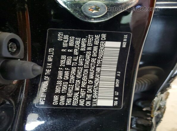 SHHFK7H42MU411488 2021 HONDA CIVIC Black VIN კოდის სტიკერის ხედი