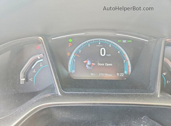 SHHFK7H61KU214407 2019 HONDA CIVIC Серебряный Вид щитка приборов