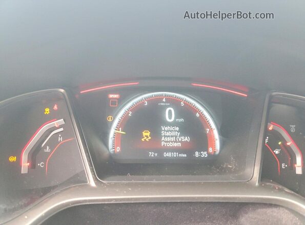SHHFK8G77JU202809 2018 HONDA CIVIC Синий Вид щитка приборов