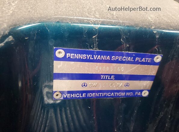 SW95160PA 1940 FORD TD Зеленый Вид наклейки с VIN-кодом