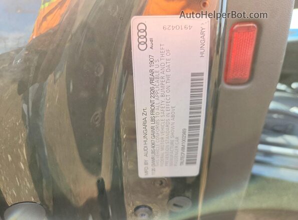 TRUTECFV8M1002989 2021 AUDI TT Black VIN կոդի պիտակի տեսք
