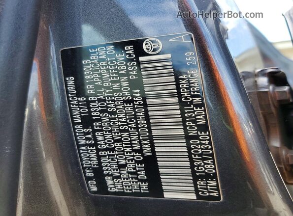 VNKKTUD39HA075644 2017 TOYOTA YARIS Gray Widok komory silnika