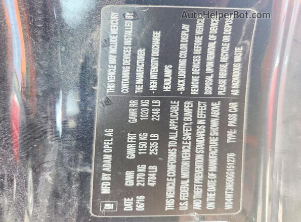 W04WT3N50GG151276 2016 BUICK CASCADA Черный Вид подкапотного пространства