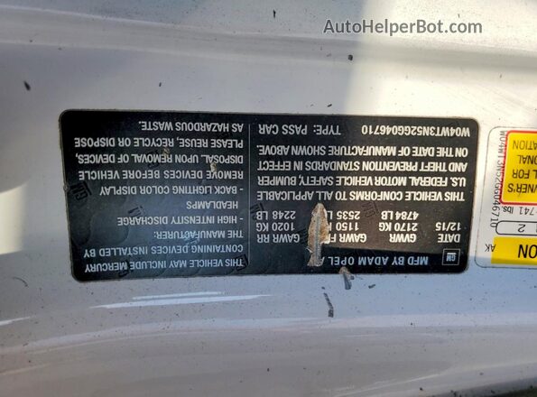 W04WT3N52GG046710 2016 BUICK CASCADA White Vista de la etiqueta del VIN