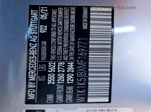 W1K1K5JBXMF169771 2021 MERCEDES-BENZ E Silver Widok komory silnika
