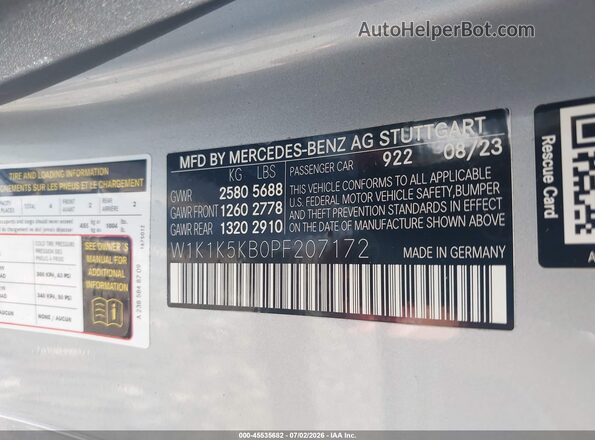 W1K1K5KB0PF207172 2023 MERCEDES-BENZ E-CLASS Gray Engine compartment view