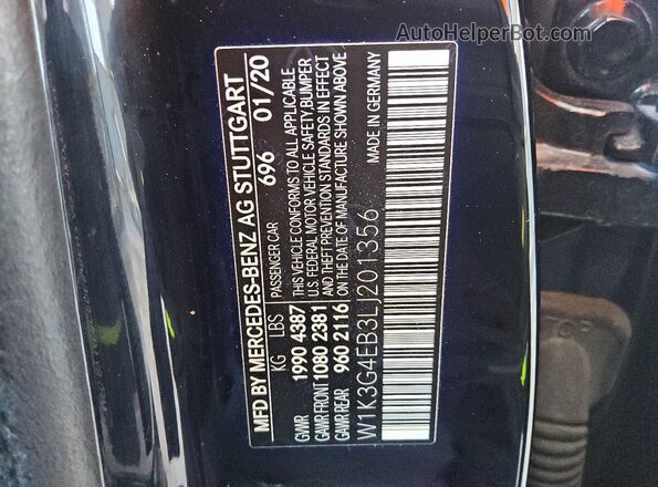 W1K3G4EB3LJ201356 2020 MERCEDES-BENZ A Black Engine compartment view