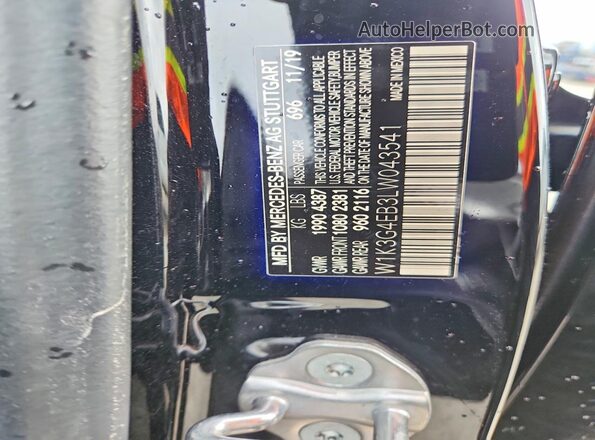 W1K3G4EB3LW043541 2020 MERCEDES-BENZ A Black Շարժիչի բաժամունքի տեսք