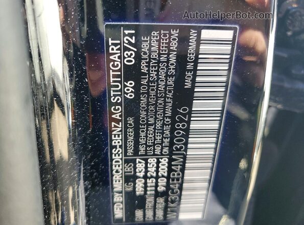 W1K3G4EB4MJ309826 2021 MERCEDES-BENZ A Black ძრავის განყოფილების ხედი