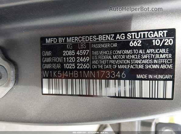 W1K5J4HB1MN173346 2021 MERCEDES-BENZ CLA 250 Black Вид підкапотного простору