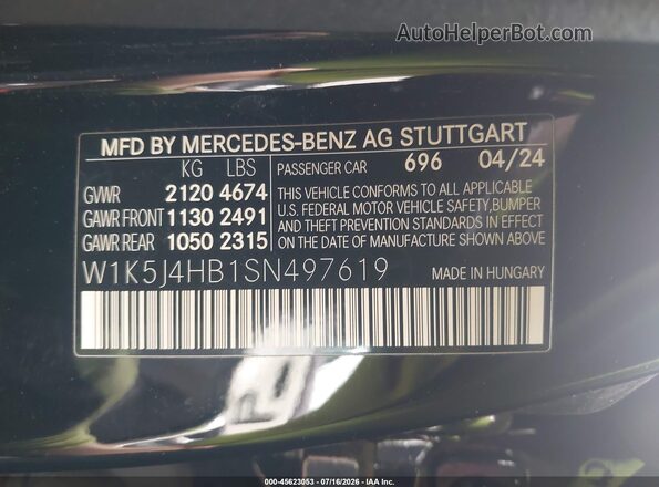 W1K5J4HB1SN497619 2025 MERCEDES-BENZ CLA-CLASS Black Շարժիչի բաժամունքի տեսք