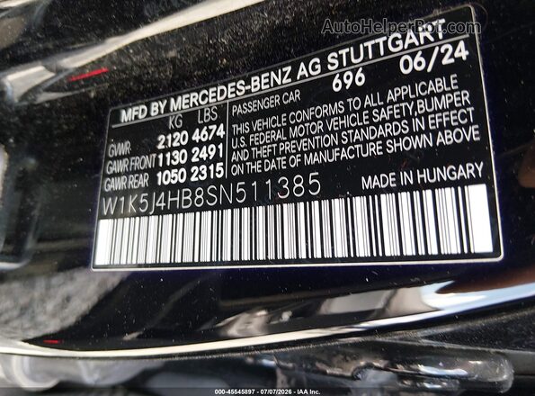 W1K5J4HB8SN511385 2025 MERCEDES-BENZ CLA-CLASS Black Engine compartment view