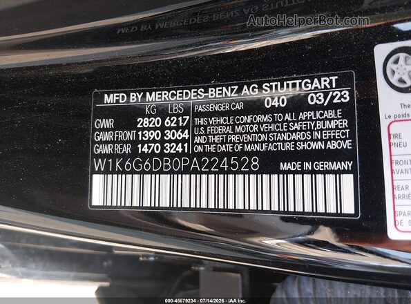 W1K6G6DB0PA224528 2023 MERCEDES-BENZ S-CLASS Black Engine compartment view