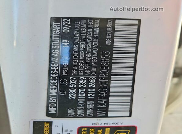 W1KAF4GB0PR088853 2023 MERCEDES-BENZ C White Vista del compartimento del motor