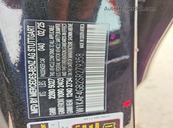 W1KAF4GB2SR279358 2025 MERCEDES-BENZ C Черный Вид подкапотного пространства