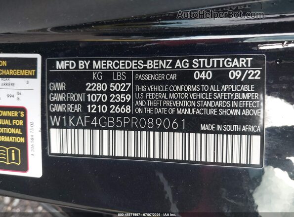 W1KAF4GB5PR089061 2023 MERCEDES-BENZ C-CLASS Black Engine compartment view