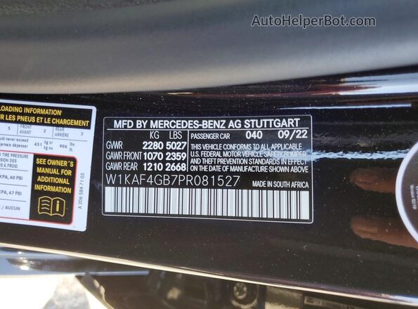 W1KAF4GB7PR081527 2023 MERCEDES-BENZ C Black Engine compartment view