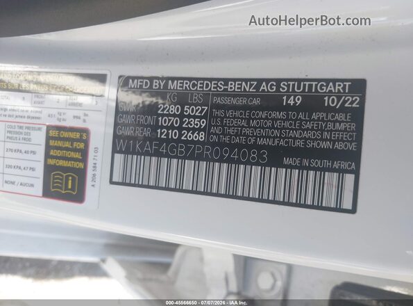 W1KAF4GB7PR094083 2023 MERCEDES-BENZ C-CLASS White Widok komory silnika