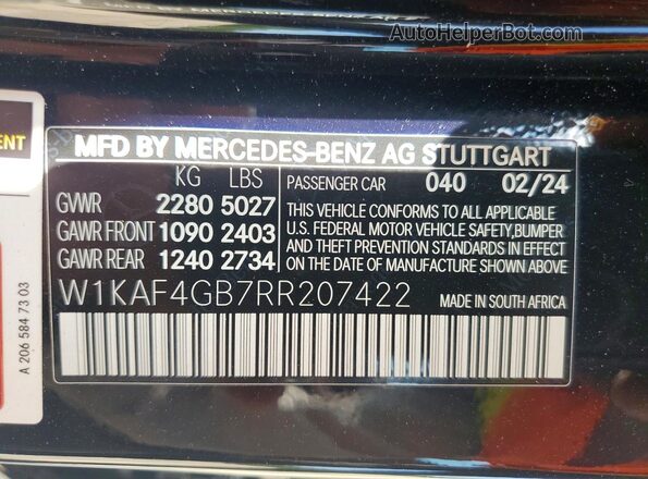 W1KAF4GB7RR207422 2024 MERCEDES-BENZ C Black Widok komory silnika