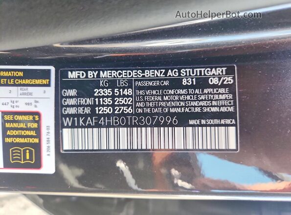 W1KAF4HB0TR307996 2026 MERCEDES-BENZ C Black Widok komory silnika