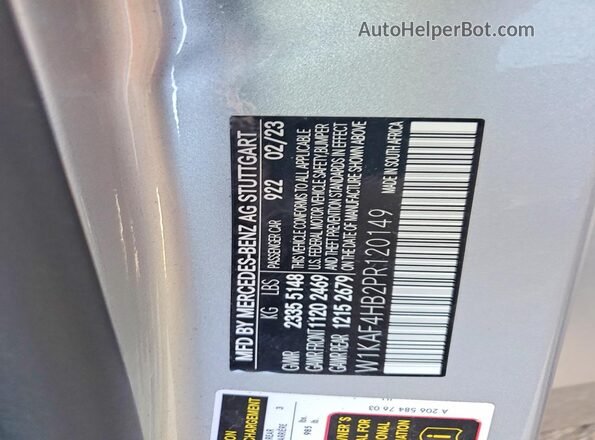 W1KAF4HB2PR120149 2023 MERCEDES-BENZ C Silver ძრავის განყოფილების ხედი
