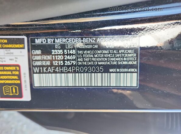 W1KAF4HB4PR093035 2023 MERCEDES-BENZ C Черный Вид подкапотного пространства