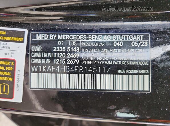 W1KAF4HB4PR145117 2023 MERCEDES-BENZ C Black ძრავის განყოფილების ხედი