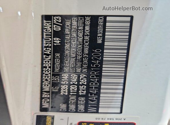 W1KAF4HB4PR154206 2023 MERCEDES-BENZ C Белый Вид подкапотного пространства
