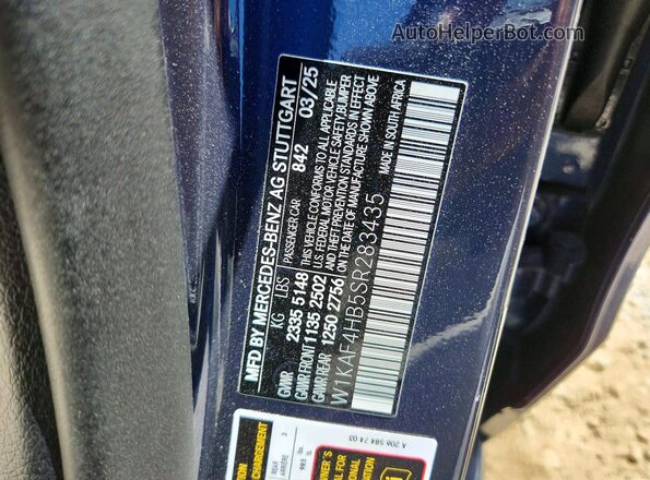 W1KAF4HB5SR283435 2025 MERCEDES-BENZ C Blue Vista del compartimento del motor
