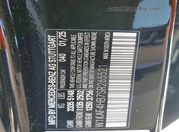 W1KAF4HB7SR265521 2025 MERCEDES-BENZ C Black Widok komory silnika