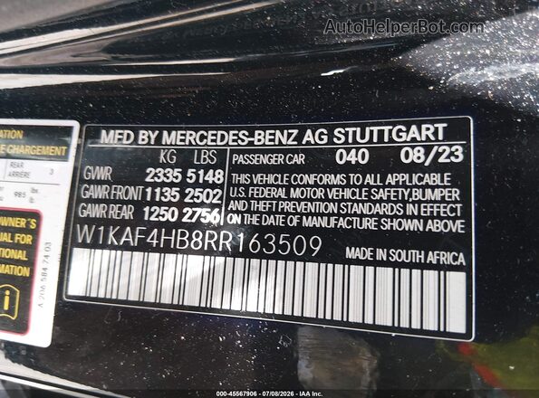 W1KAF4HB8RR163509 2024 MERCEDES-BENZ C-CLASS Black Vista del compartimento del motor