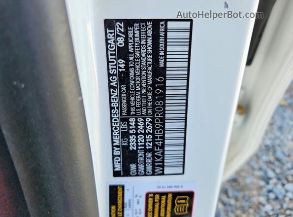 W1KAF4HB9PR081916 2023 MERCEDES-BENZ C White Widok komory silnika