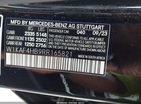 W1KAF4HB9RR165821 2024 MERCEDES-BENZ C-CLASS Black Widok komory silnika