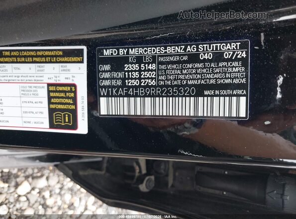 W1KAF4HB9RR235320 2024 MERCEDES-BENZ C-CLASS Black ძრავის განყოფილების ხედი